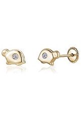 delightful teeny lovely turtle screw back earrings for toddlers 